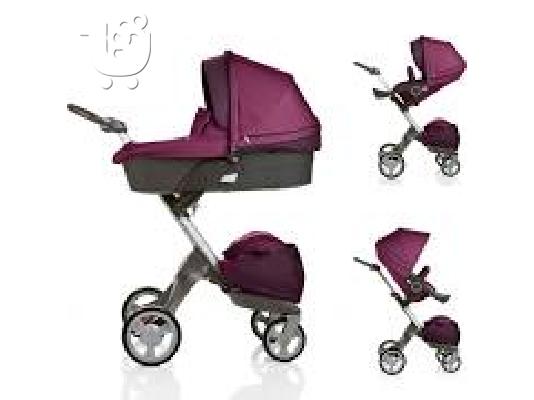 PoulaTo: Purple Xplory Carry Cot Stroller Complete by Stokke